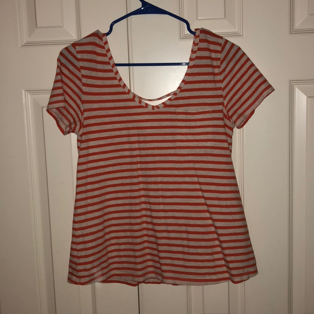 Orange and white t shirt